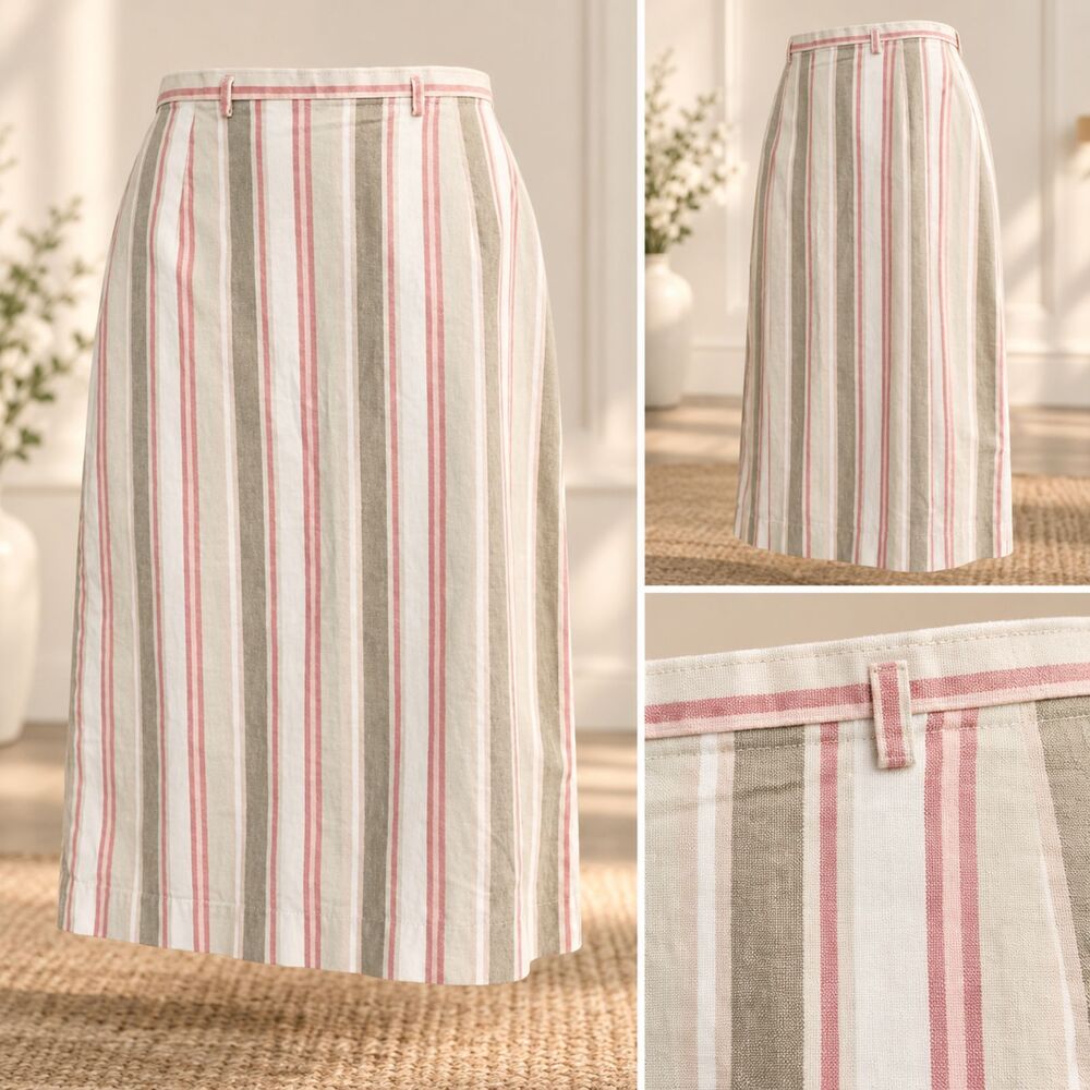 Gap Vintage Y2k Pastel Striped Midi Pencil Skirt | Size 1